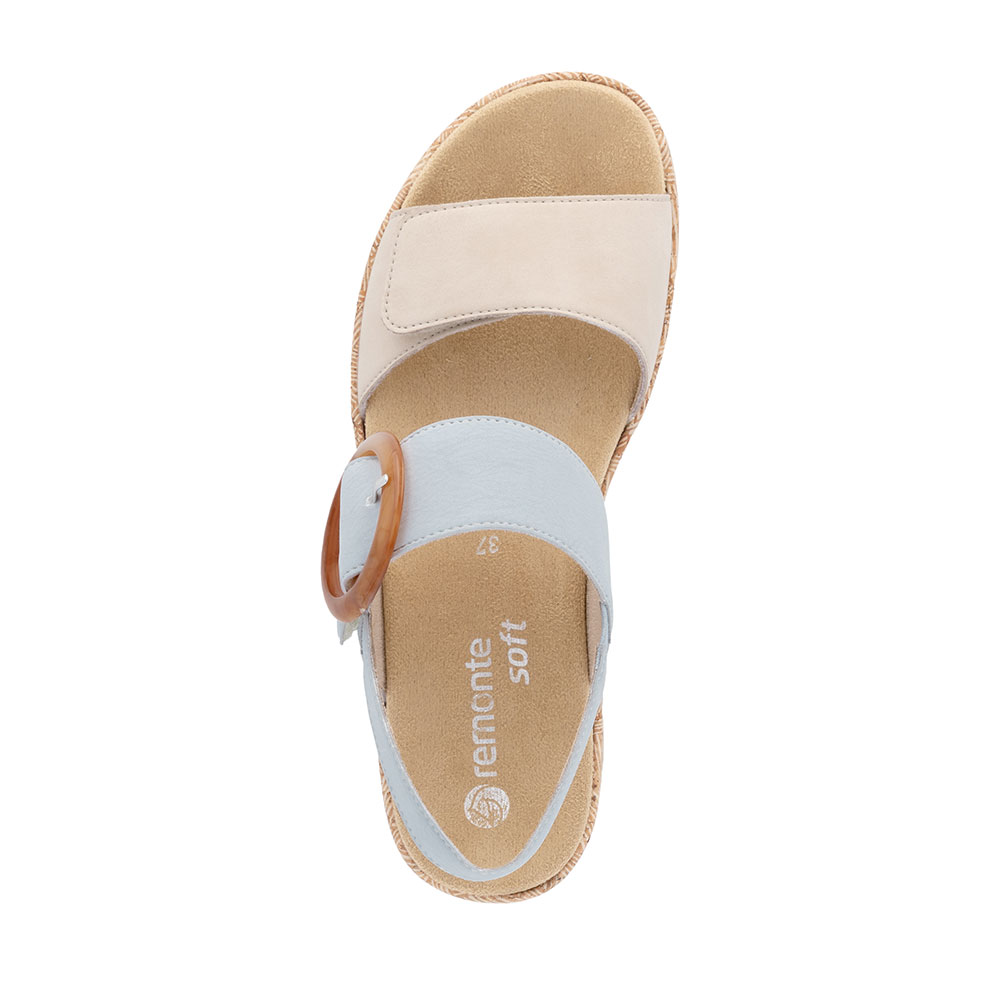 Remonte Sandale Blau-Beige von oben